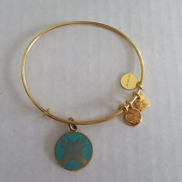 Alex and Ani Jewelry - Alex and Ani Arrows of Friendship Charm Bangle/Bracelet, Shiny Gold, EUC